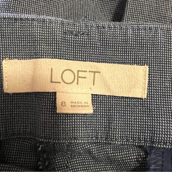 Loft Blue Tweed Print Cropped Pants. The Riviera Pant. Sz 8. Great Condition! - Picture 5 of 10